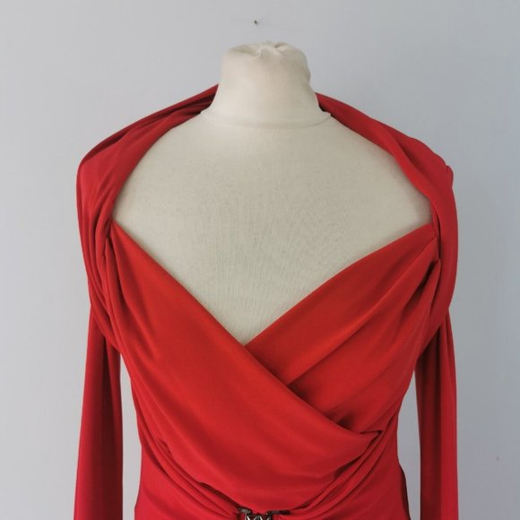 JOSEPH RIBKOFF Long Sleeve Shrug Fitted Cocktail Party Dress UK Size 10 - Picture 5 of 9